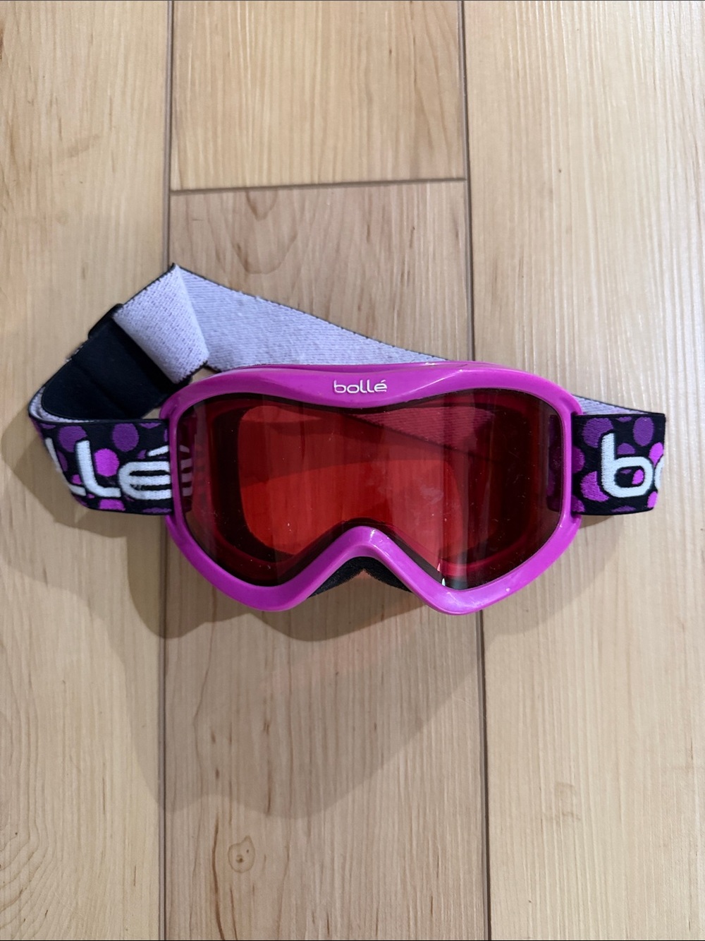 Kids Pink Ski Goggles with Red Lens